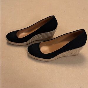 J. Crew Seville Surplus Black Espadrilles with Tan Accents Size 8.5
